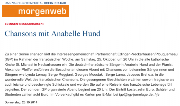 Chansons mit Anabelle Hund